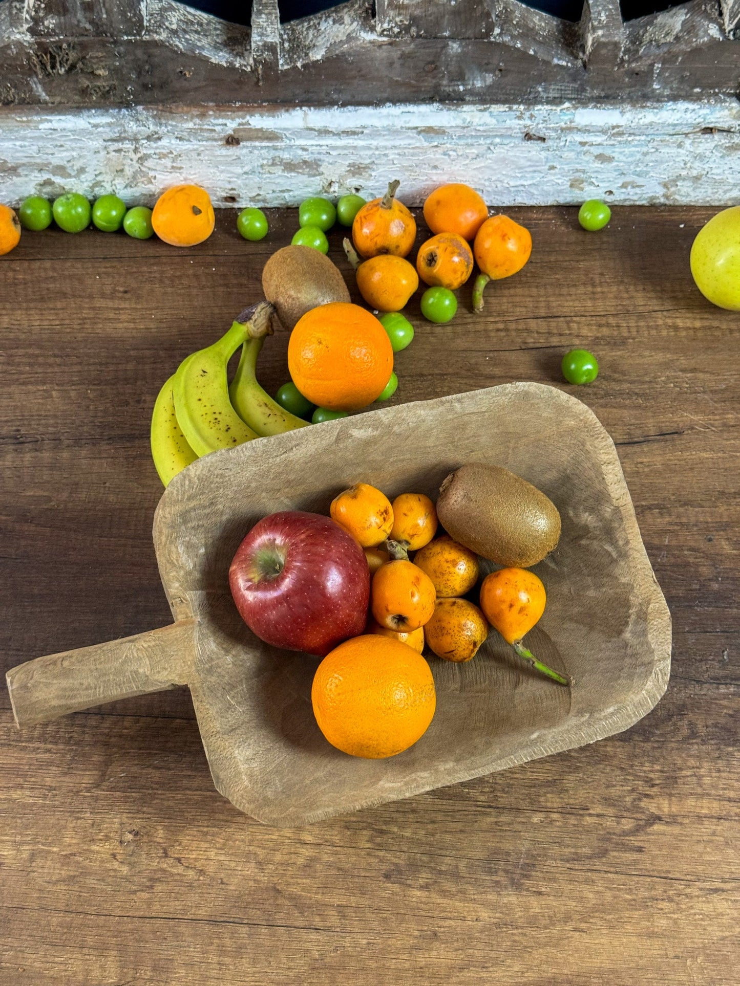 Walnut Wooden Handled Fruit Plate, Vintage Fruit Plate, Wooden Presentation Plate, Wooden Serving Plate, Wooden Plate