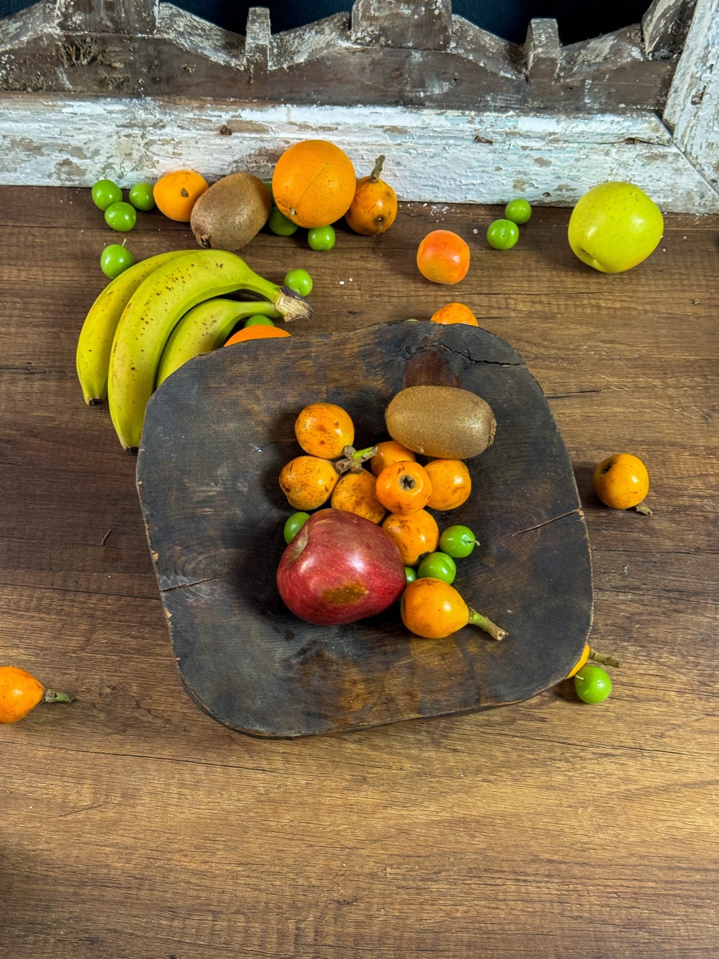 Square Walnut Wooden Fruit Plate, Vintage Fruit Plate, Wooden Presentation Plate, Rustic Fruit Plate, Wooden Serving Plate, Wooden Plate