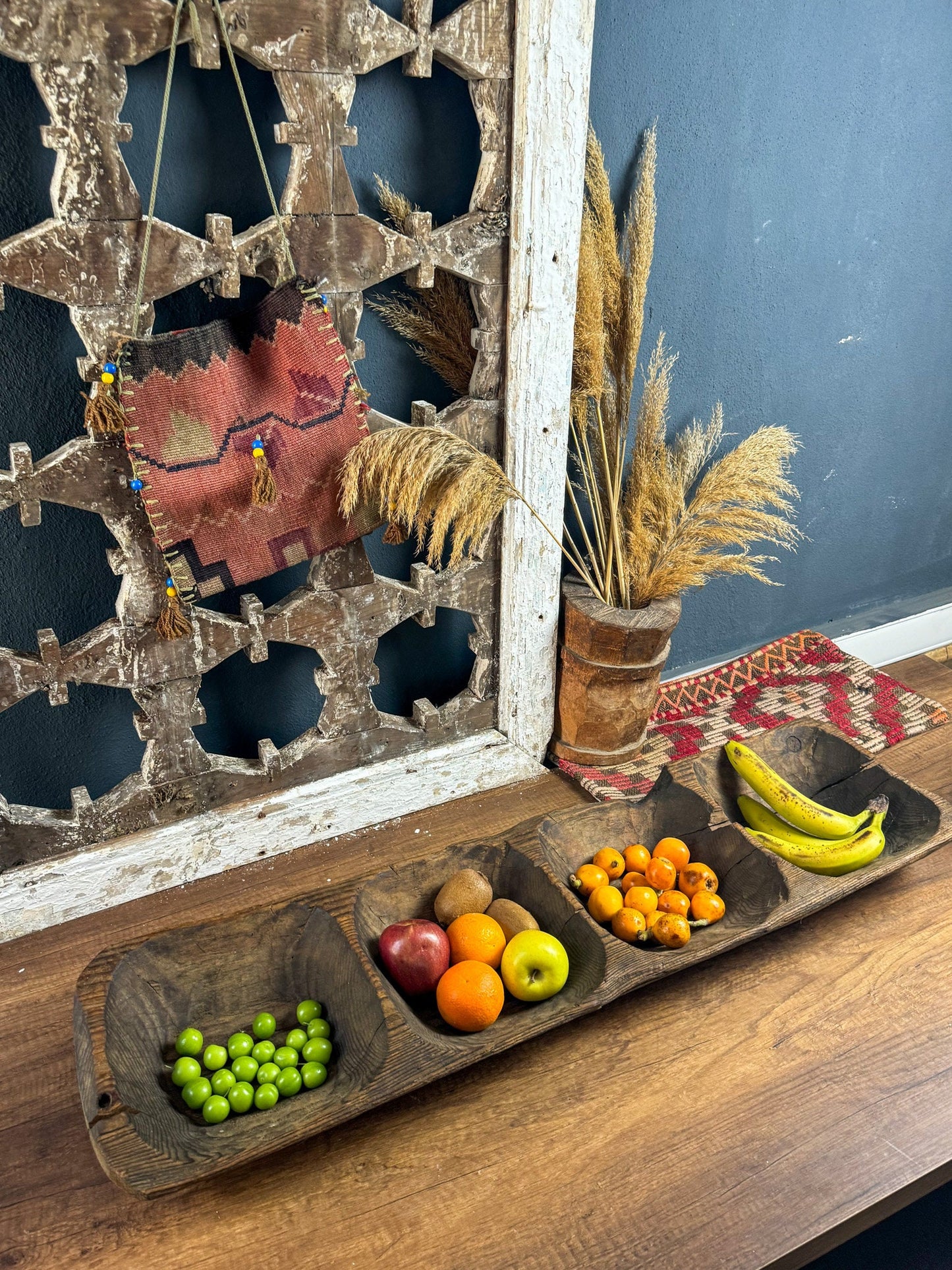 Sectioned Walnut Wooden Fruit Plate, Vintage Fruit Plate, Wooden Presentation Plate, Rustic Fruit Plate, Wooden Serving Plate, Wooden Plate