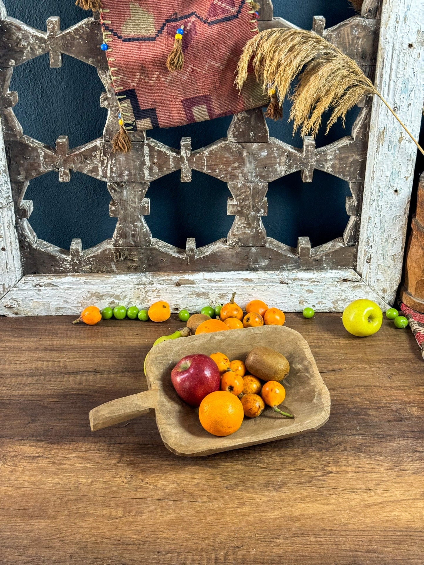 Walnut Wooden Handled Fruit Plate, Vintage Fruit Plate, Wooden Presentation Plate, Wooden Serving Plate, Wooden Plate