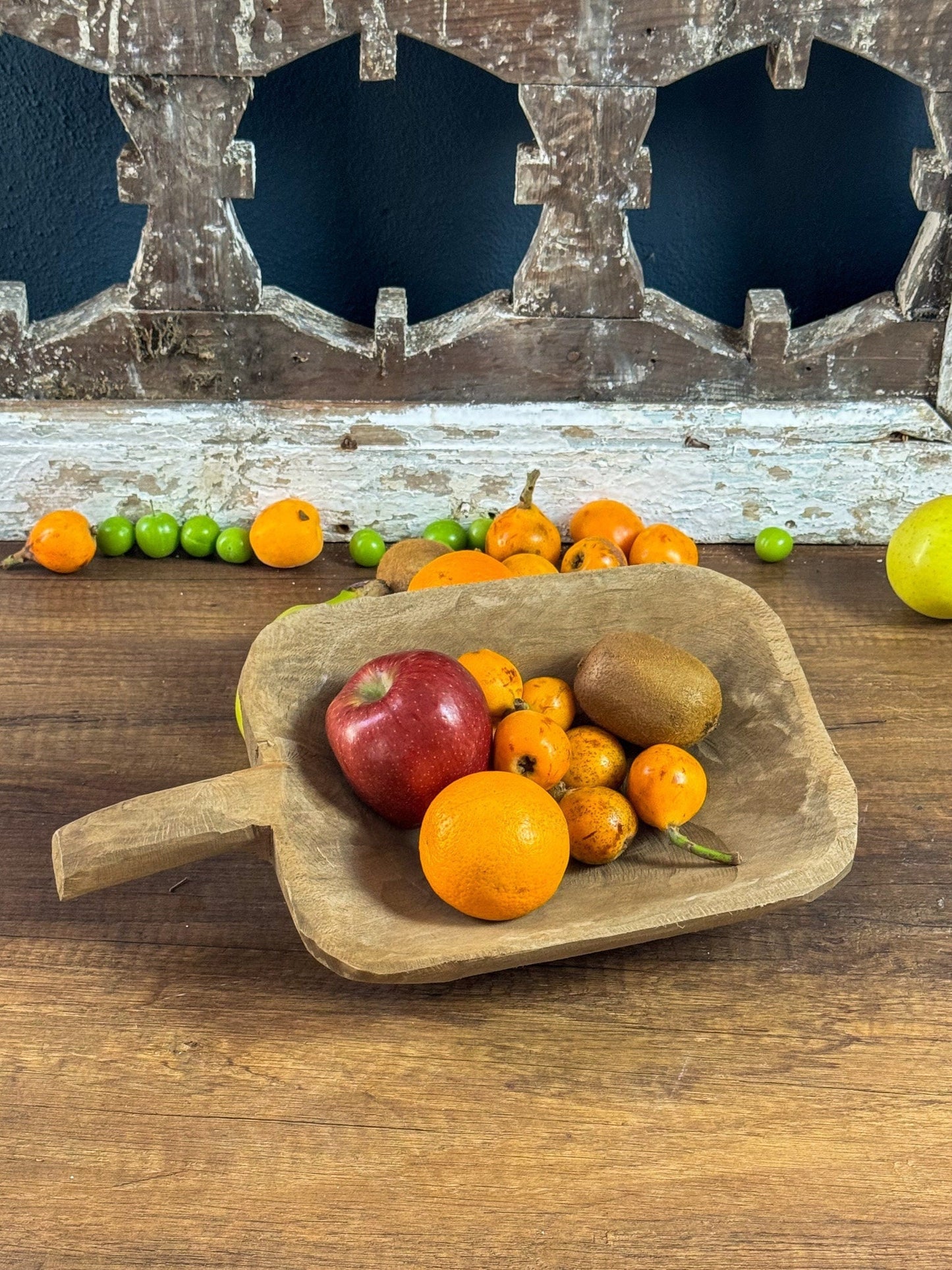Walnut Wooden Handled Fruit Plate, Vintage Fruit Plate, Wooden Presentation Plate, Wooden Serving Plate, Wooden Plate