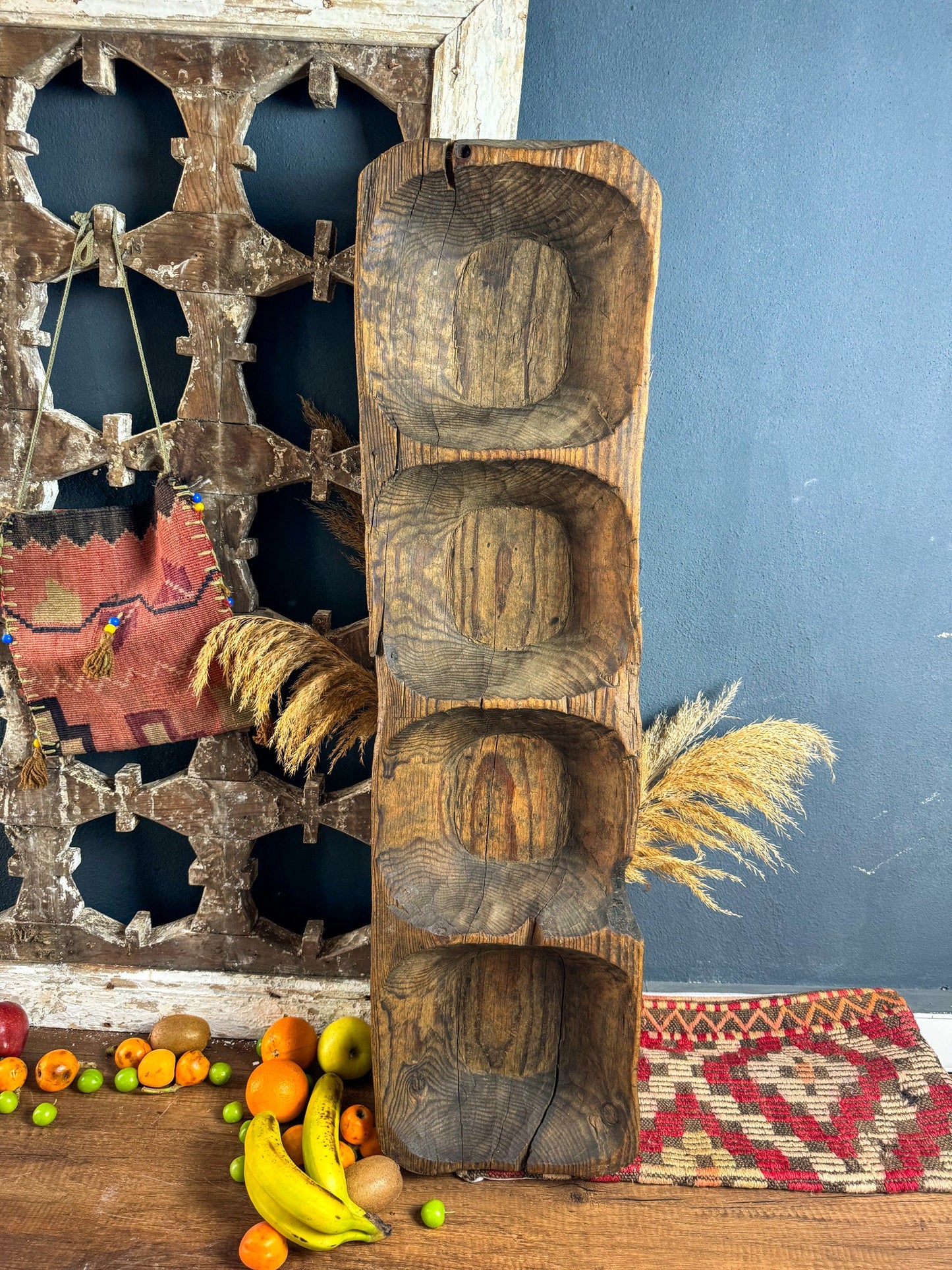 Sectioned Walnut Wooden Fruit Plate, Vintage Fruit Plate, Wooden Presentation Plate, Rustic Fruit Plate, Wooden Serving Plate, Wooden Plate