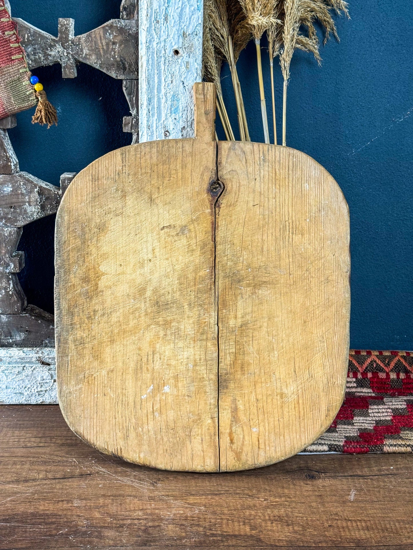 Vintage Bread Board & Vintage Cutting Board, Delicatessen Serving Tray, Square Walnut Wooden Cutting Board, Wooden Pizza Serving Plate