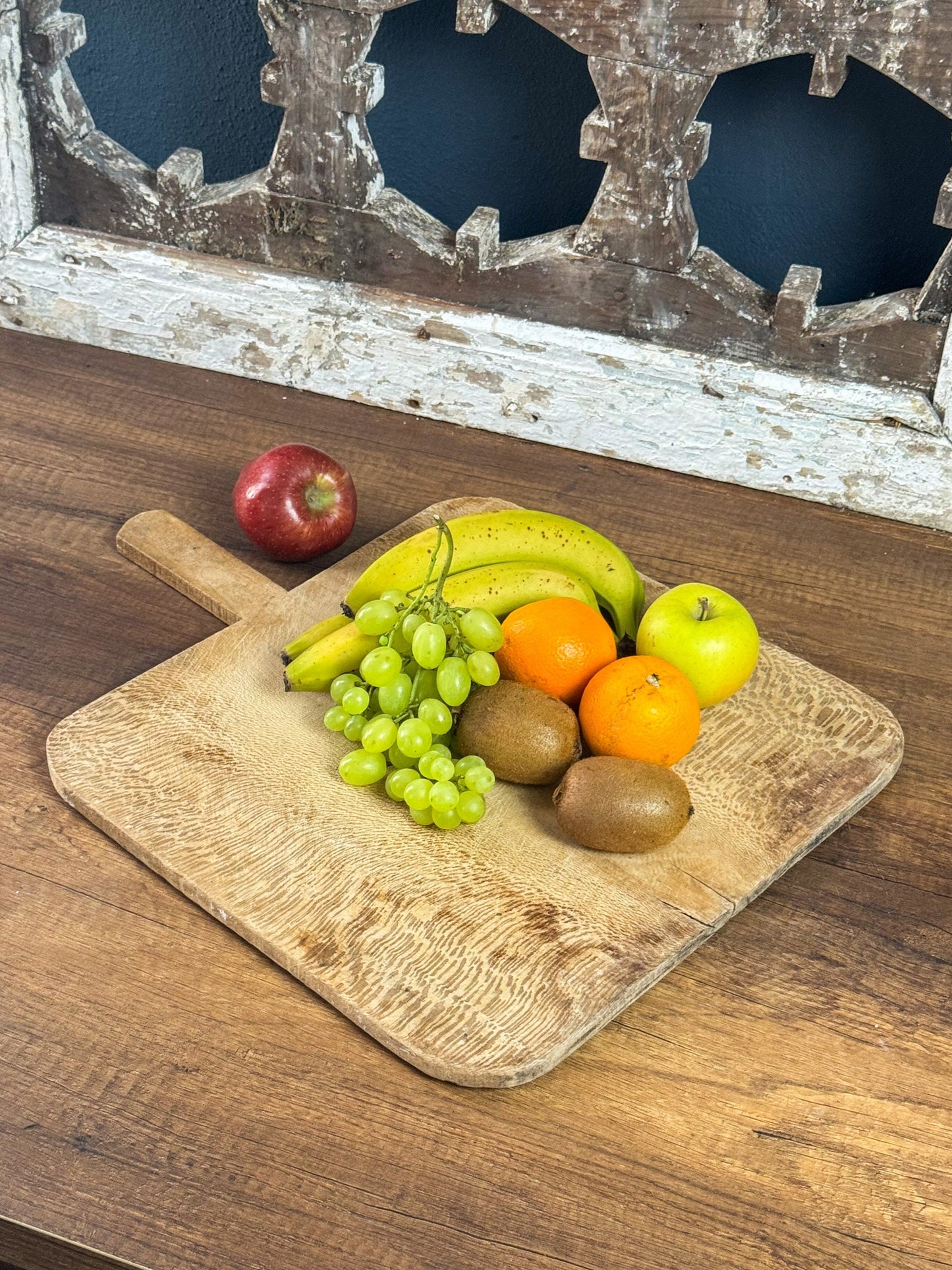 Square Walnut Wooden Cutting Board, Vintage Board, Rustic Cutting Board, Wooden Cheese and Serving Plate, Wooden Presentation Board