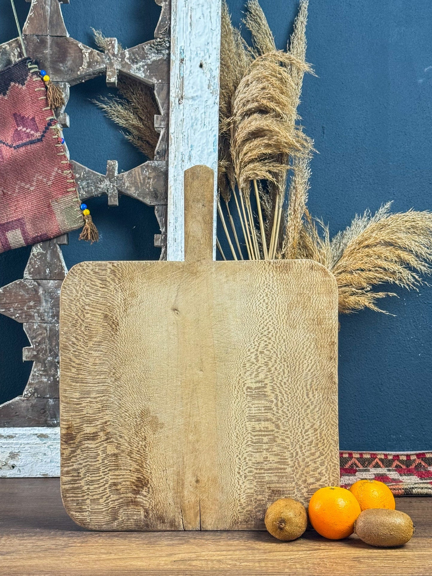 Square Walnut Wooden Cutting Board, Vintage Board, Rustic Cutting Board, Wooden Cheese and Serving Plate, Wooden Presentation Board